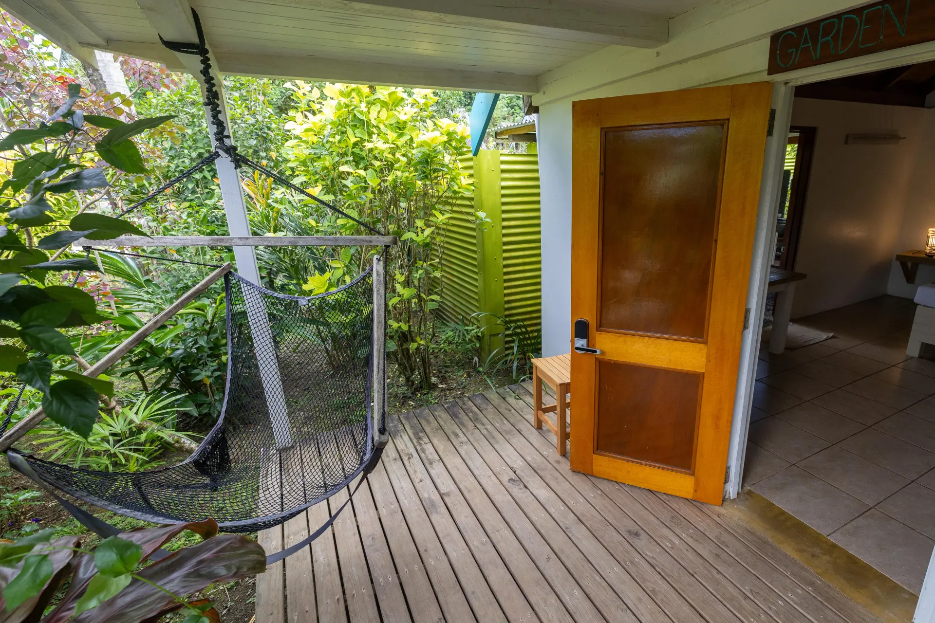 Private deck with hammock